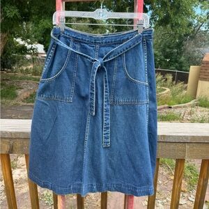 Vintage denim wrap skirt